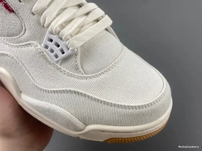 MaikeSneakers AO2571-100 x Air Jordan 'White' 4 Levi's 0323